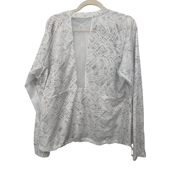 Maurices In Motion Patterned Jacket with Mesh Inlay Size 1X White Gray Sport NEW - Picture 4 of 8